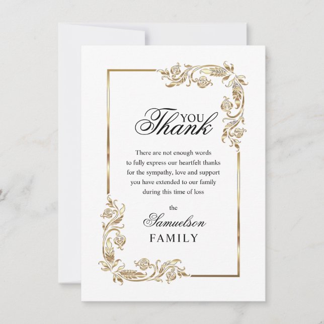 Sympathy Memorial White Guld PHOTO Tack (Framsida)