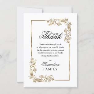 Sympathy Memorial White Guld PHOTO Tack Kort