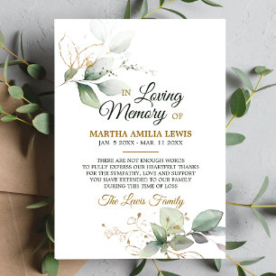 Sympathy Memory Greenery Guld TACK FOTO Kort
