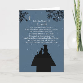 Sympathy Pet Hund Cat Andlig Dikt Heaven Kort