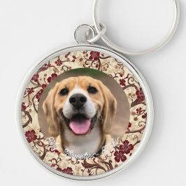 Sympathy Photo Cute Custom Pet Memorial Sympathy P Rund Silverfärgad Nyckelring