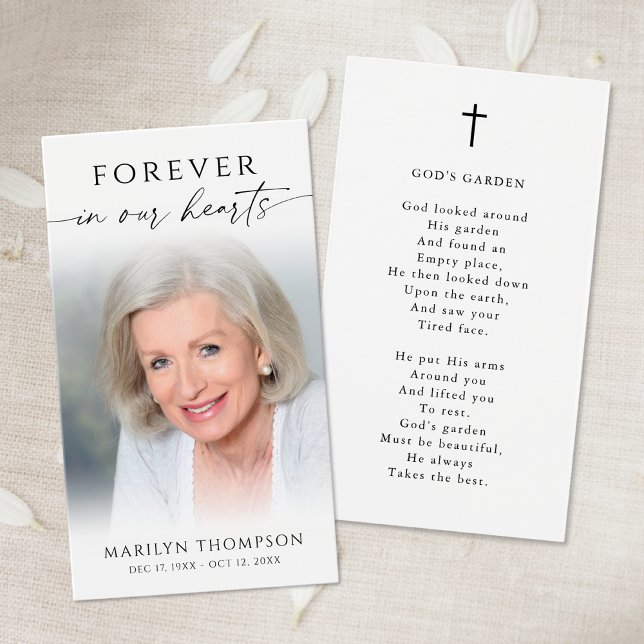Sympathy Photo God's Garden Prayer Card Visitkort (Skapare uppladdad)