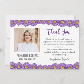 Sympathy Purple Gerberas Funeral  Tack Kort