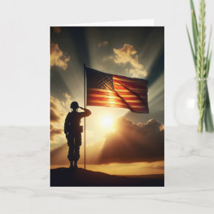 Sympathy Saluting American Soldier Kort
