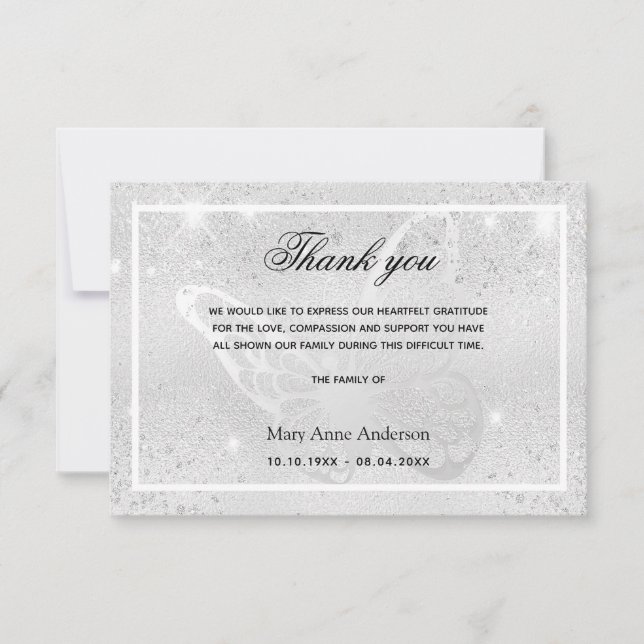 Sympathy silver-fjäril tack (Framsida)