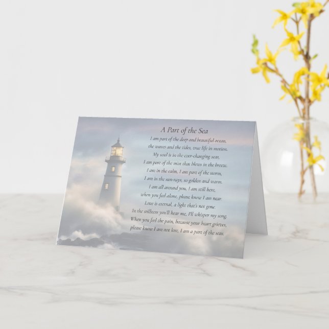Sympathy Spiritual I Ocean Nautical Buried at Sea Kort (Gul blomma)