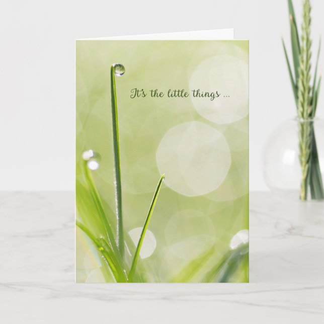 Sympathy Tack - DewDrop on a Blade of Grass Kort (Framsida)