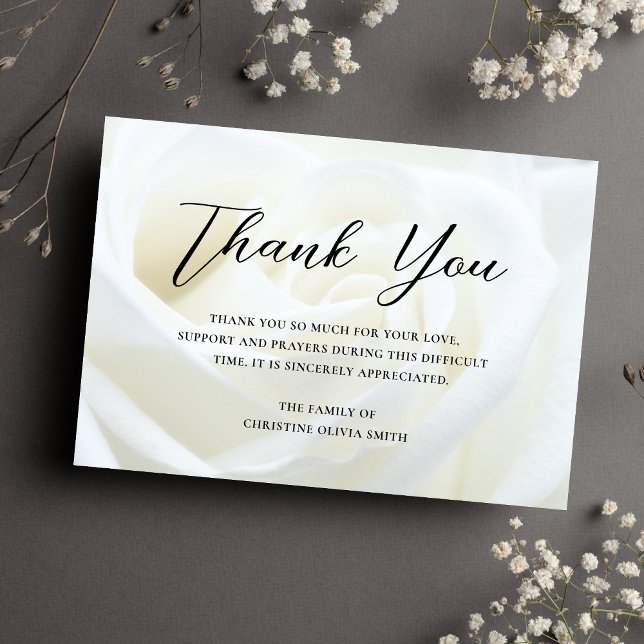 Sympathy Tack Funeral Blommigt Bereavement (Floral Sympathy Thank You Card)