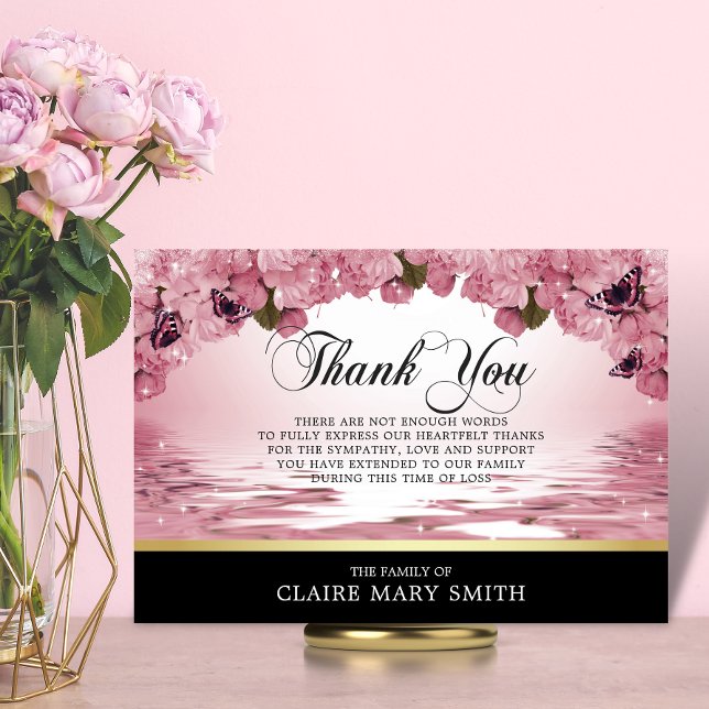 Sympathy Tack Funeral Butterfly Blommigt Kort (Skapare uppladdad)