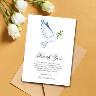 Sympathy Tack Funeral Dove Bereavement Inbjudningar