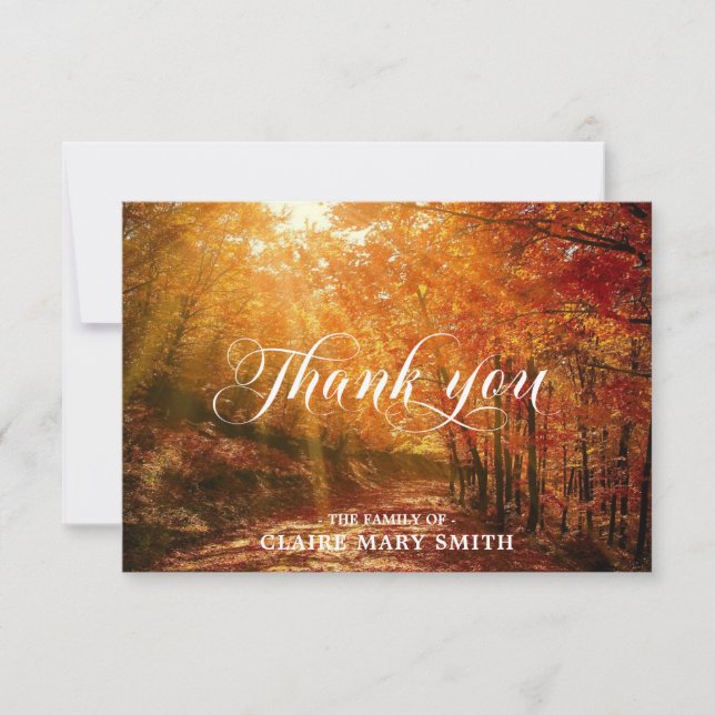 Sympathy TACK Funeral Forest Fall PHOTO (Framsida)