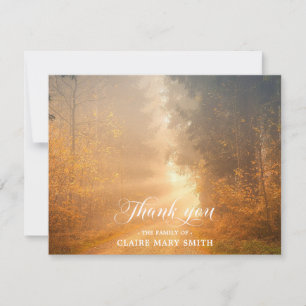 Sympathy TACK Funeral Forest Fall PHOTO Kort