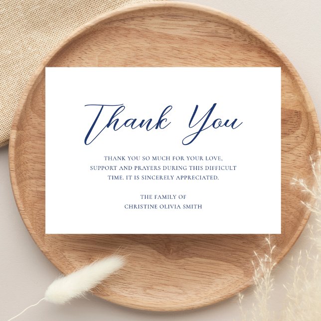 Sympathy Tack Funeral Note Card Bereavement Kort (Sympathy Thank You Card)