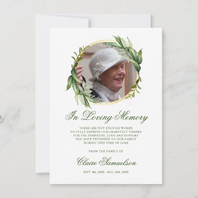 Sympathy Tack Memorial Greenery PHOTO (Framsida)