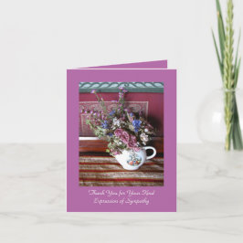 Sympathy Tack Vintage Flower Tekanna Note Card Kort