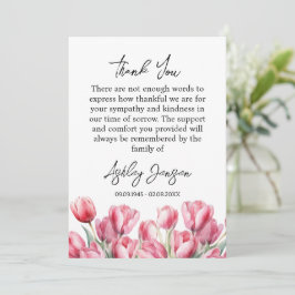 Sympathy Tulip Funeral Thank You Card Tack Kort