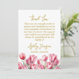 Sympathy Tulip Funeral Thank You Card Tack Kort