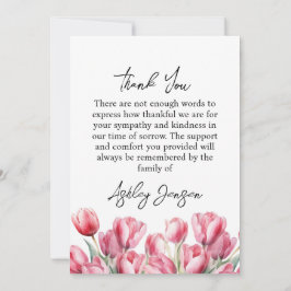 Sympathy Tulip Photo Funeral Thank You Card Tack Kort