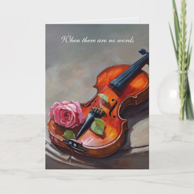 Sympathy Violin med Rosa ros Kort (Framsida)
