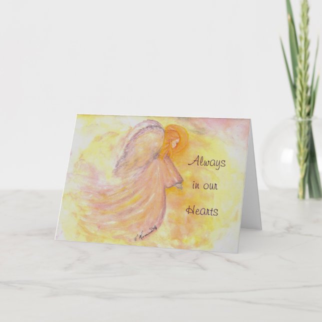 Sympathy Watercolor Angel Painting Kort (Framsida)