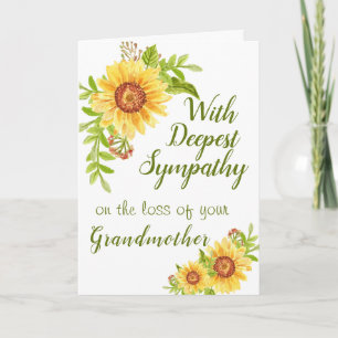 Sympathy Watercolor Blommigt Solros Kort