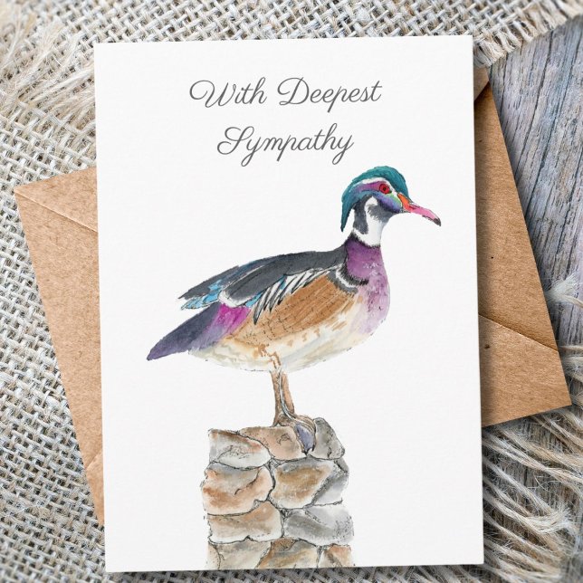 Sympathy Watercolor Mallard Anka Kort (Skapare uppladdad)