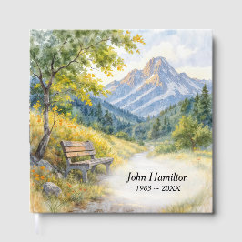 Sympathy Watercolor Mountain Bench Gästböcker