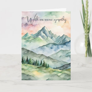 Sympathy Watercolor Mountain Scene Kort