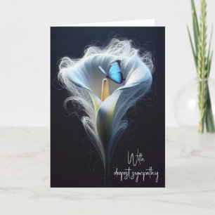 Sympathy White Calla Lily och Butterfly Kort