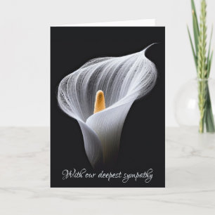 Sympathy White Calla Lily On Black Kort