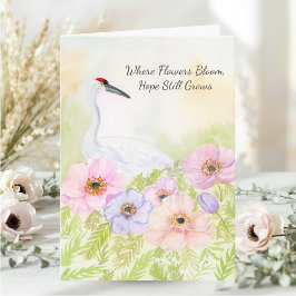 Sympathy Whooping Crane with Anemones  Kort
