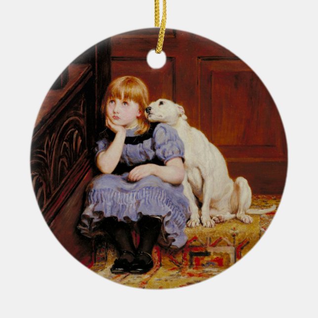 Sympati (av Briton Riviere) Julgransprydnad Keramik (Framsidan)