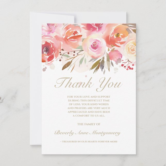 Sympati Blommigt  Watercolor Ro Tack (Framsida)