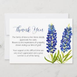 Sympati Bluebonnets Funeral Död Tack Inbjudningar
