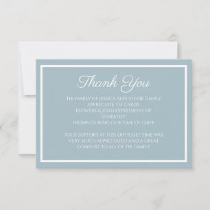 Sympati Dusty Blue Simple Funeral Tack Inbjudningar