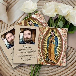 Sympati Elegant Guadalupe Funeral Tack Cards Kort