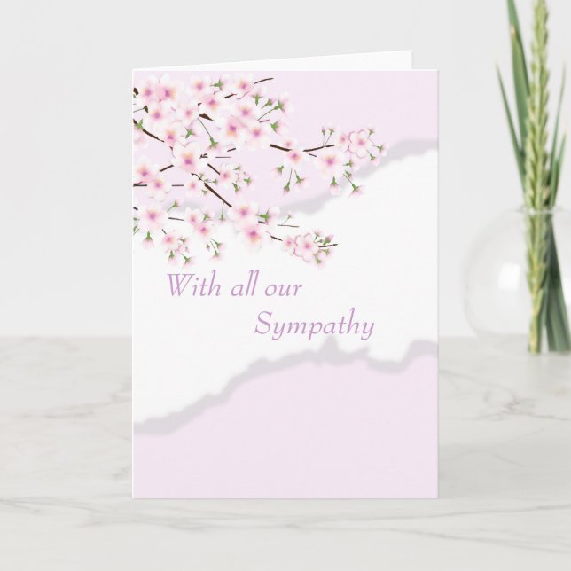 Sympati eller Tack-kort - Körsbärs Blommar Kort (Framsida)