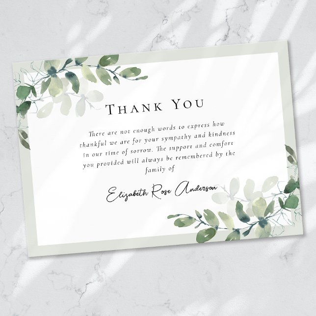Sympati Eucalyptus Funeral Tack Kort (Skapare uppladdad)