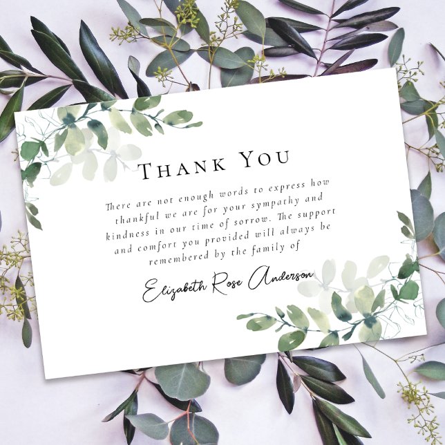 Sympati Eucalyptus Funeral Tack Kort (Skapare uppladdad)