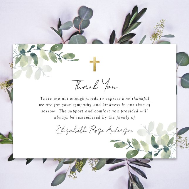 Sympati Eucalyptus Kor Funeral Tack Kort (Skapare uppladdad)