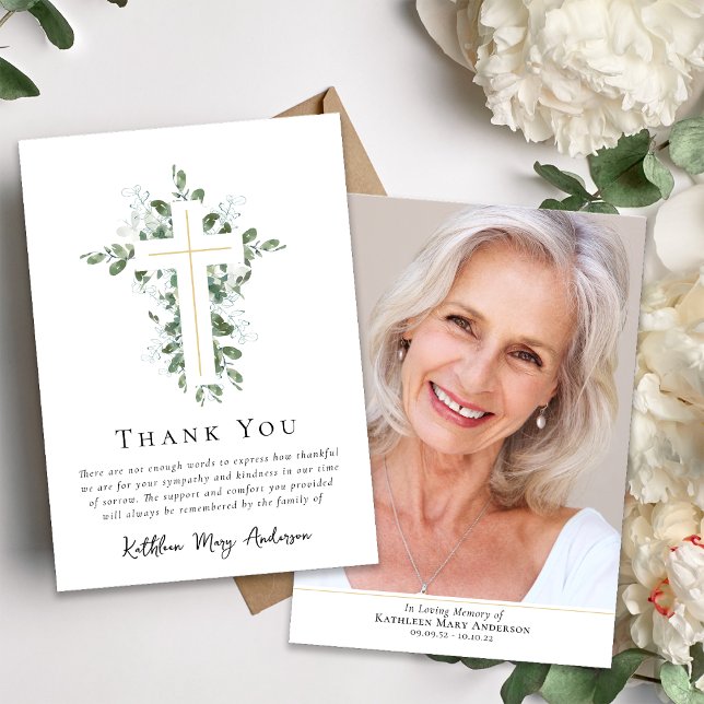 Sympati Eucalyptus Kor Funeral Tack Kort (Skapare uppladdad)