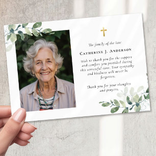 Sympati Eucalyptus Kor Photo Funeral Tack Kort