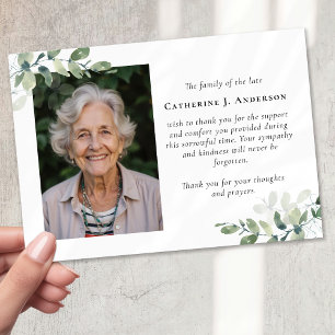 Sympati Eucalyptus Photo Funeral Tack Kort