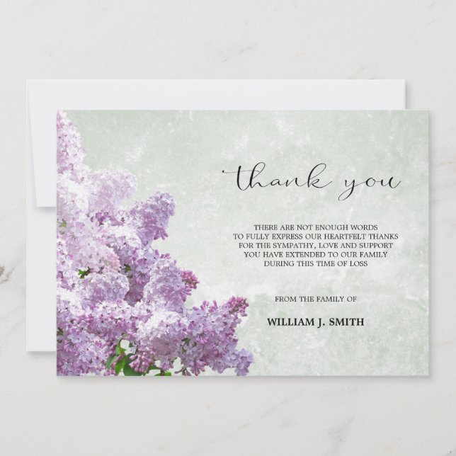 Sympati Flower Lilacs TACK Grått | FOTO Kort (Framsida)