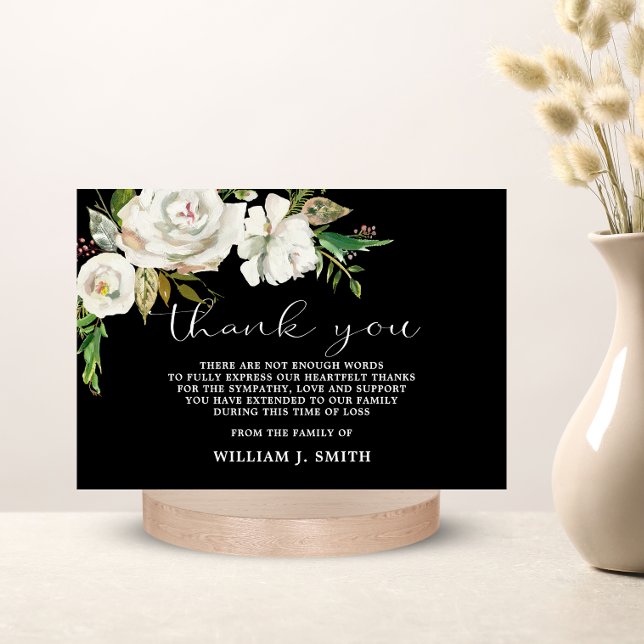Sympati Flower Vit ros TACK | FOTO (Sympathy Flower White Roses THANK YOU | PHOTO)
