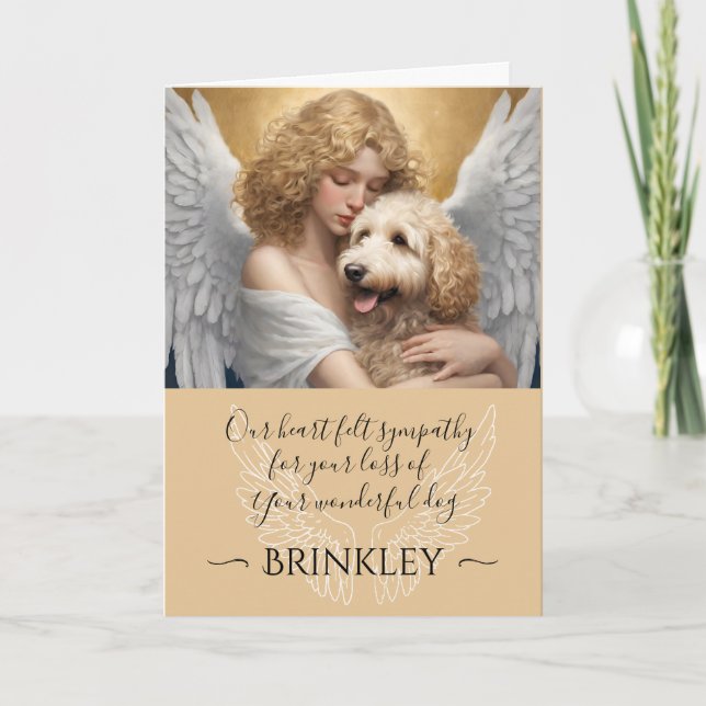 Sympati för Borttappad Golden Doodle Angel Art Inbjudan (Framsida)