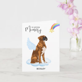 Sympati för Boxer Angel Hund Memorial Pet Loss Kort