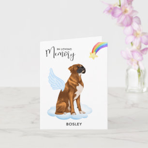 Sympati för Boxer Angel Hund Memorial Pet Loss Kort