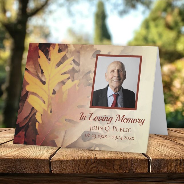 Sympati för färgat Höst löv minnesmärke Tack Kort (Skapare uppladdad)