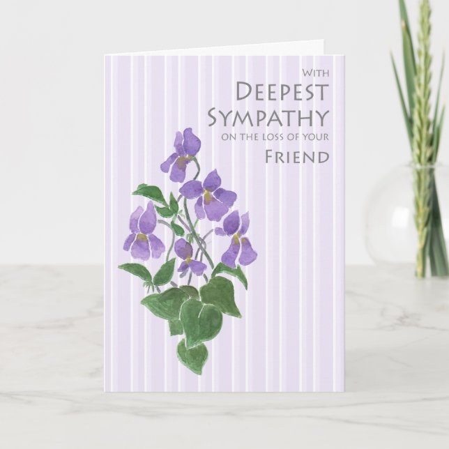 Sympati för förlorad vän med våldskort kort (Framsida)